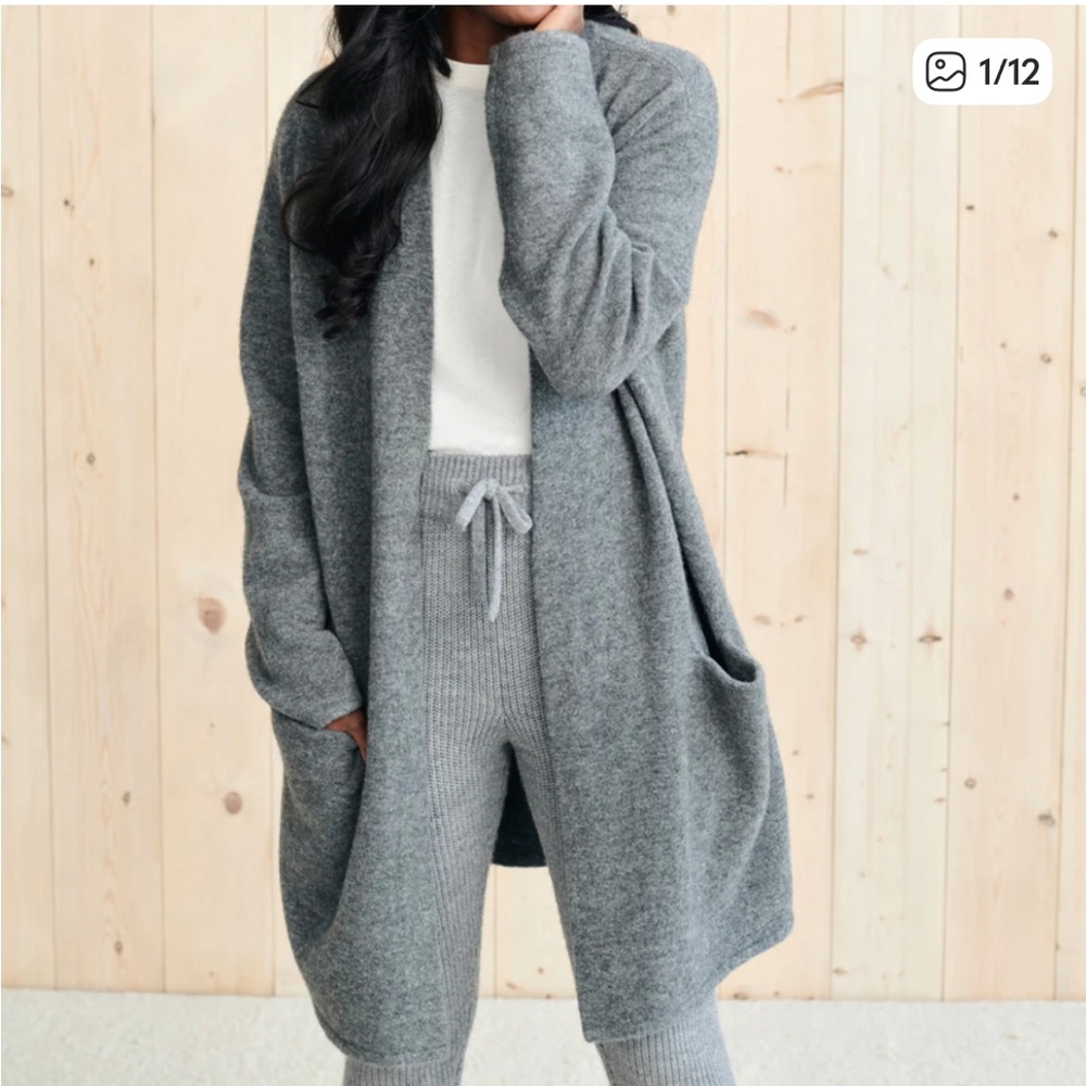Jenni Kayne $425 Open Sweater Coat Wool Yak Cardigan Size S